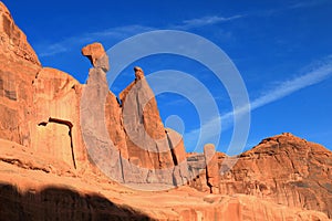 Arches National Park, Rock Formations from Park Avenue Viewpoint, Utah, USA