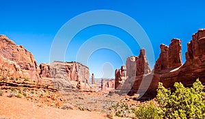 Arches National Park, Utah. Park Avenue. Journey to the Wild West. Stone Moab Desert, Utah