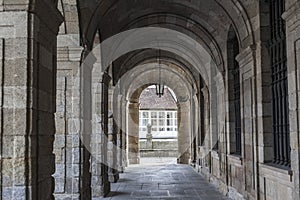 Arches in Palace, Palacio de Raxoi, Obradoiro square.Santiago de photo