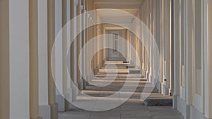 the arches passage with columns and shadows Oranienbaum zoom video