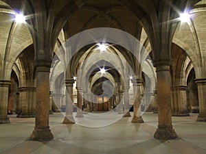 Arches and pillars at Glasgow University building