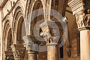 Arches. Rector's Palace porch. Dubrovnik. Croatia photo
