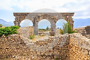 Arches at the ruins of Volubilis, ancient Roman city in Morocco