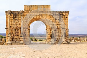 Arches at the ruins of Volubilis, ancient Roman city in Morocco