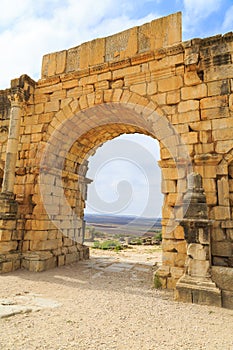 Arches at the ruins of Volubilis, ancient Roman city in Morocco