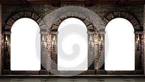 Arches and shining torches