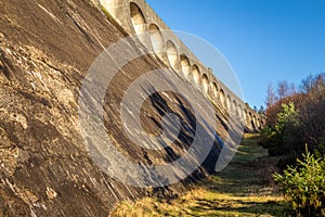 Arches at the top of Clatteringshaws Dam, on the Galloway Hydro Electric Scheme