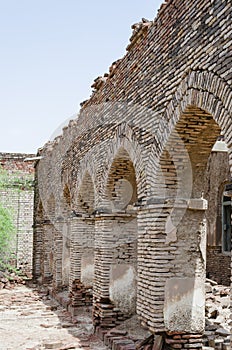 Arches of a veranda in Derawar Fort Bahawalpur