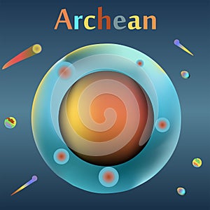 Archean era in the history of the Earth. photo