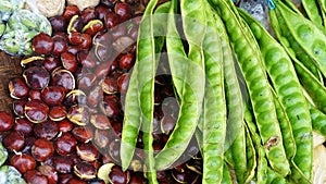 Archidendron Jiringa Seed (jering) and Stink Bean or parkia speciosa