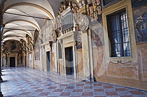 Archiginnasio of Bologna. Emilia-Romagna. Italy.