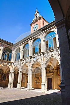 Archiginnasio of Bologna. Emilia-Romagna. Italy.