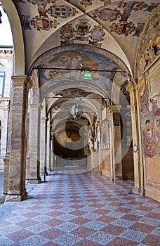 Archiginnasio of Bologna. Emilia-Romagna. Italy.