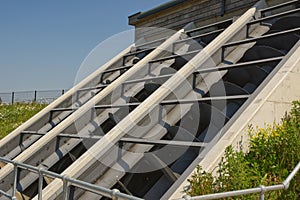 Archimedes screw water pump, Shoreham, England