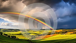 arching sun and rainbow photo