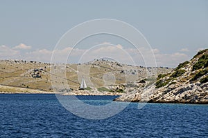 Archipelago - Islands of the Kornati archipelago panorama landscape of national park in Croatia view from the sea boat