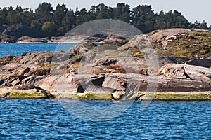 Archipelago National Park landscape, Southwest Finland, with islands, islets and skerries, Saaristomeren kansallispuisto, summer photo