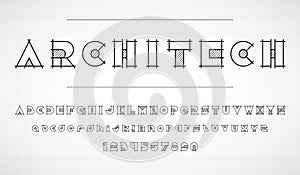 Architech graphic black and white linear font photo