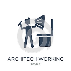 architech working icon in trendy design style. architech working icon isolated on white background. architech working vector icon photo