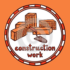 Architect building construction sketch