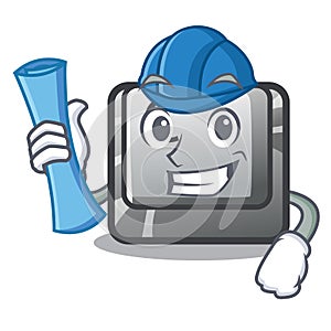 Architect button C in the mascot shape