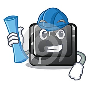 Architect button f7 in the shape mascot