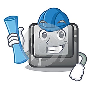 Architect button I in the character shape