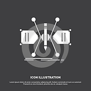 Architect, constructing, grid, sketch, structure Icon. glyph vector symbol for UI and UX, website or mobile application