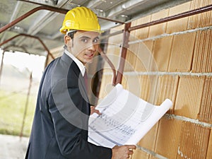 architect in construction site