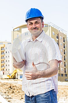 Architect at construction site