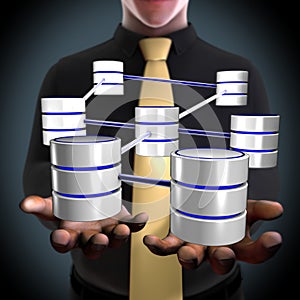 An architect creating a database network