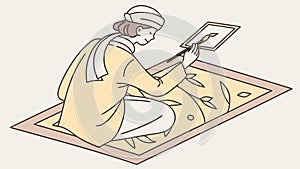 Architect Drafting Blueprints Desk Vector, vector design Generative AI