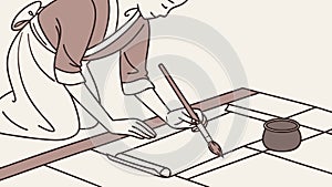 Architect or Engineer Drafting Blueprints, Precision Design Work, vector design Generative AI