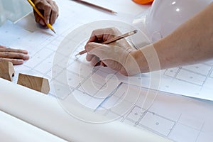 architect or engineer hand work