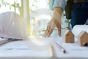 architect or engineer hand work