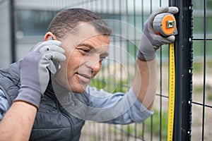 architect or engineer talking on mobile phone