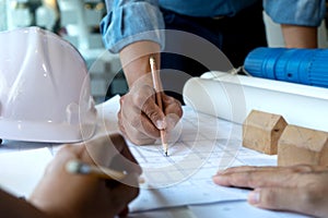 architect or engineer working on table