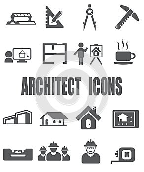 Architect Flat icon set - EPS 10
