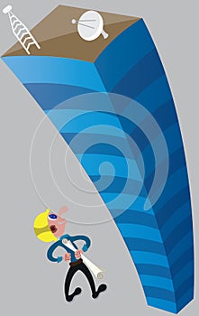 Architect with highrise