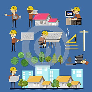 Architect Lifestyle Vector set photo