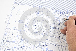 Architect making changes to plans