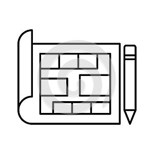 Architect paper Vector Icon which can easily modify or edit