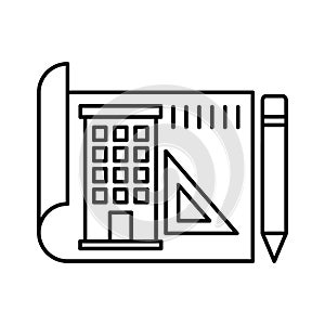 Architect paper Vector Icon which can easily modify or edit