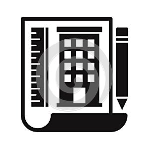 Architect paper Vector Icon which can easily modify or edit