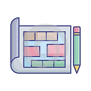 Architect paper Vector Icon which can easily modify or edit