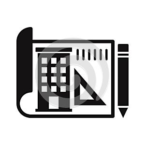 Architect paper Vector Icon which can easily modify or edit