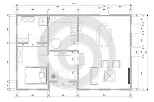 Architect plan for house construction