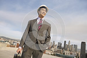 Architect Standing On Building Rooftop
