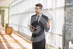 Architect standing giving a presentation
