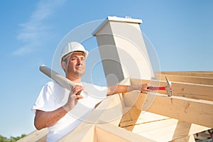 Architect on top of a brand new house